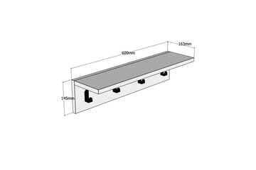 Casden Vegghylle 15 cm - Antrasitt - Oppbevaring - Klesoppbevaring - Stumtjener - Knagger