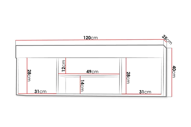 Cezar Hylla 120x18x42 cm Ek 120x25x40 - Oppbevaring - Hyller - Vegghylle