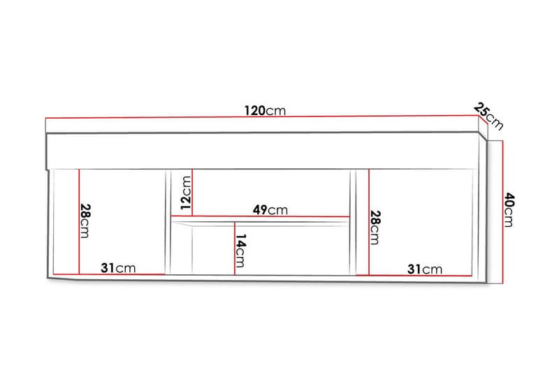 Cezar Hylla 120x18x42 cm Ek 120x25x40 - Oppbevaring - Hyller - Vegghylle