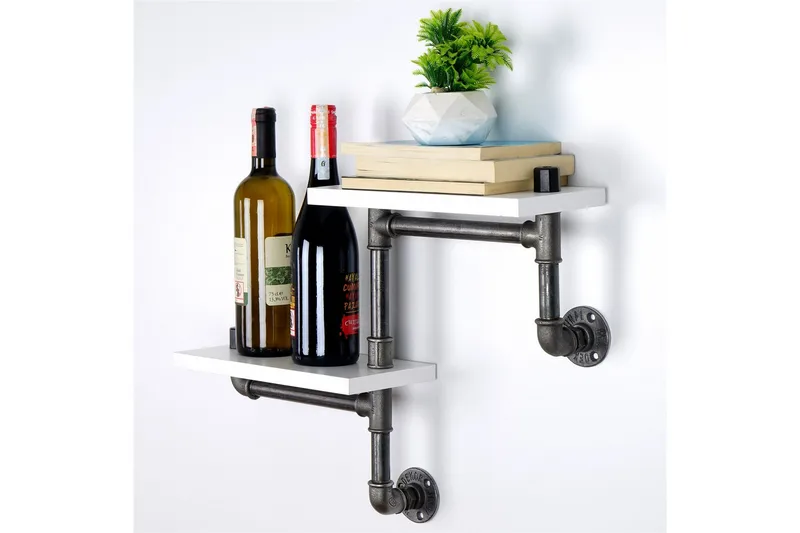 Chandina Vegghylle 56x13 cm 2 Hyller, Hvit