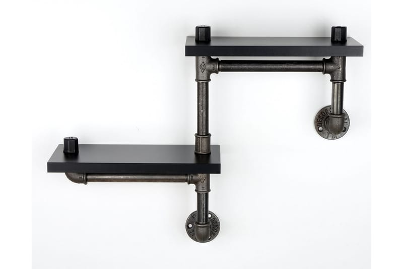 Chandina Vegghylle 56x13 cm 2 Hyller - Svart - Oppbevaring - Hyller - Vegghylle