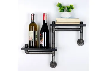 Chandina Vegghylle 56x13 cm 2 Hyller - Svart - Oppbevaring - Hyller - Vegghylle
