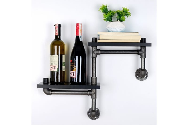Chandina Vegghylle 56x13 cm 2 Hyller - Svart - Oppbevaring - Hyller - Vegghylle