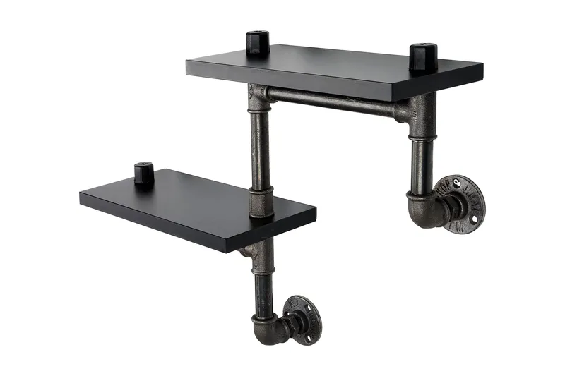 Chandina Vegghylle 56x13 cm 2 Hyller - Svart - Oppbevaring - Hyller - Vegghylle