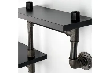 Chandina Vegghylle 56x13 cm 2 Hyller - Svart - Oppbevaring - Hyller - Vegghylle