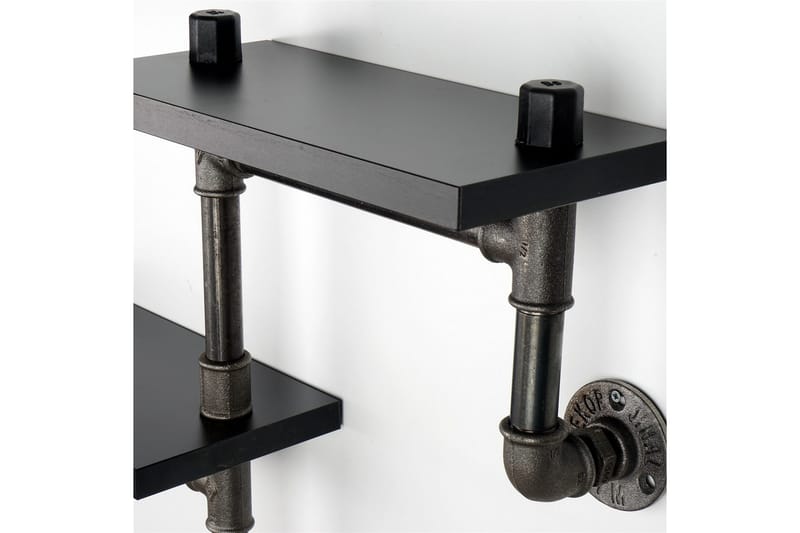 Chandina Vegghylle 56x13 cm 2 Hyller - Svart - Oppbevaring - Hyller - Vegghylle