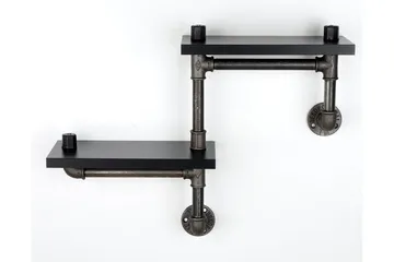 Chandina Vegghylle 56x13 cm 2 Hyller - Svart - Oppbevaring - Hyller - Vegghylle