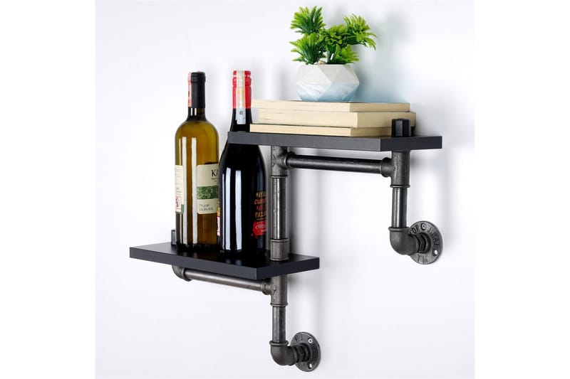 Chandina Vegghylle 56x13 cm 2 Hyller - Svart - Oppbevaring - Hyller - Vegghylle