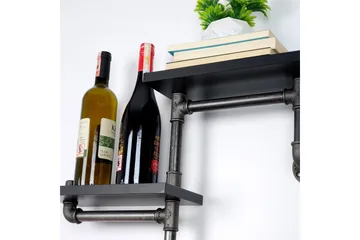Chandina Vegghylle 56x13 cm 2 Hyller - Svart - Oppbevaring - Hyller - Vegghylle