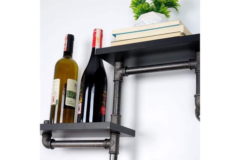 Chandina Vegghylle 56x13 cm 2 Hyller - Svart - Oppbevaring - Hyller - Vegghylle