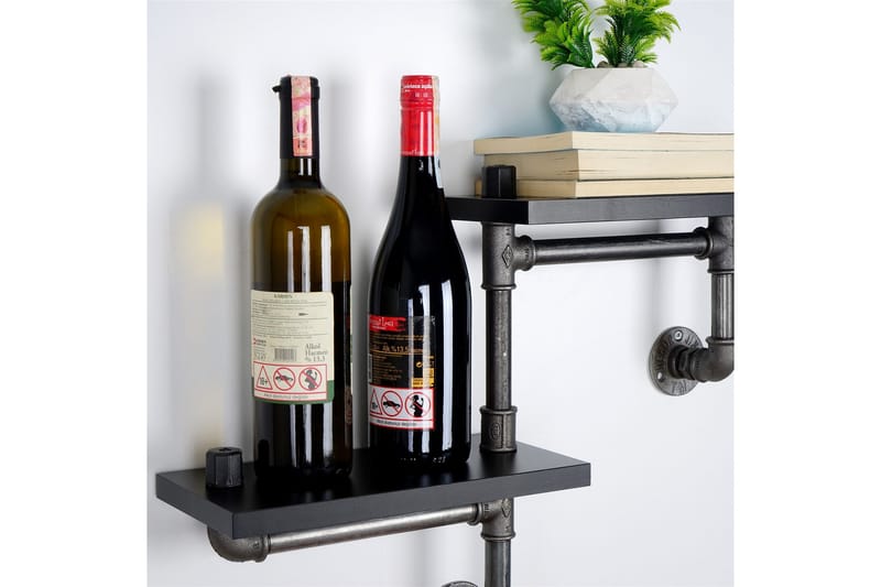 Chandina Vegghylle 56x13 cm 2 Hyller - Svart - Oppbevaring - Hyller - Vegghylle
