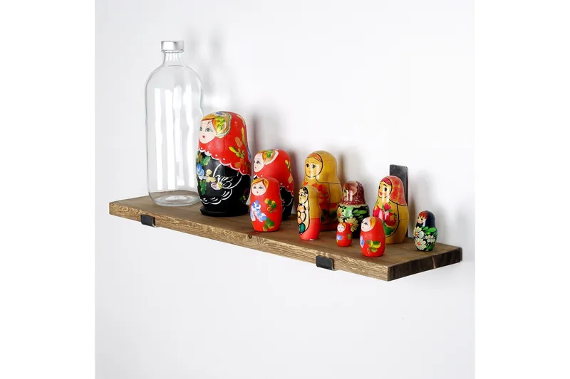 Chealsie Vegghylle 60 cm - Svart / Valnøtt - Oppbevaring - Hyller - Vegghylle