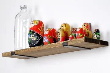 Chealsie Vegghylle 60 cm - Svart / Valnøtt - Oppbevaring - Hyller - Vegghylle