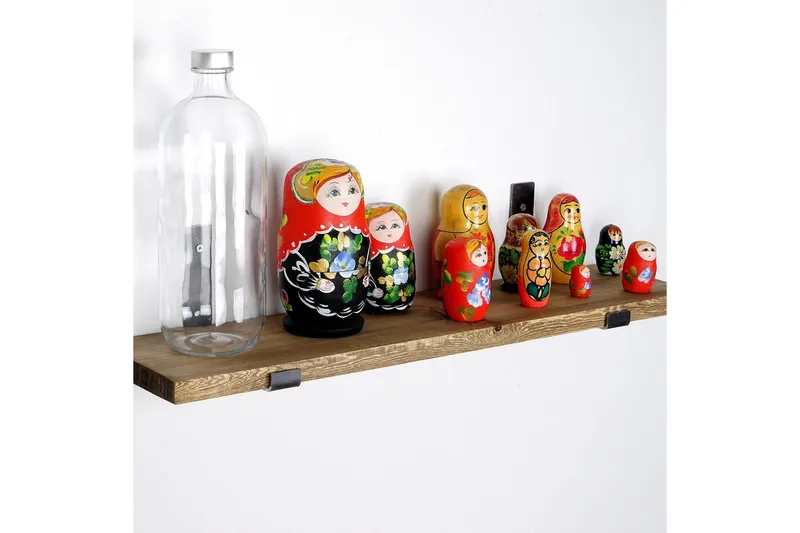 Chealsie Vegghylle 60 cm - Svart / Valnøtt - Oppbevaring - Hyller - Vegghylle