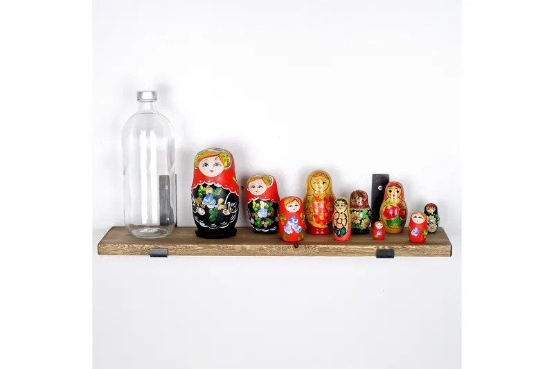 Chealsie Vegghylle 60 cm - Svart / Valnøtt - Oppbevaring - Hyller - Vegghylle