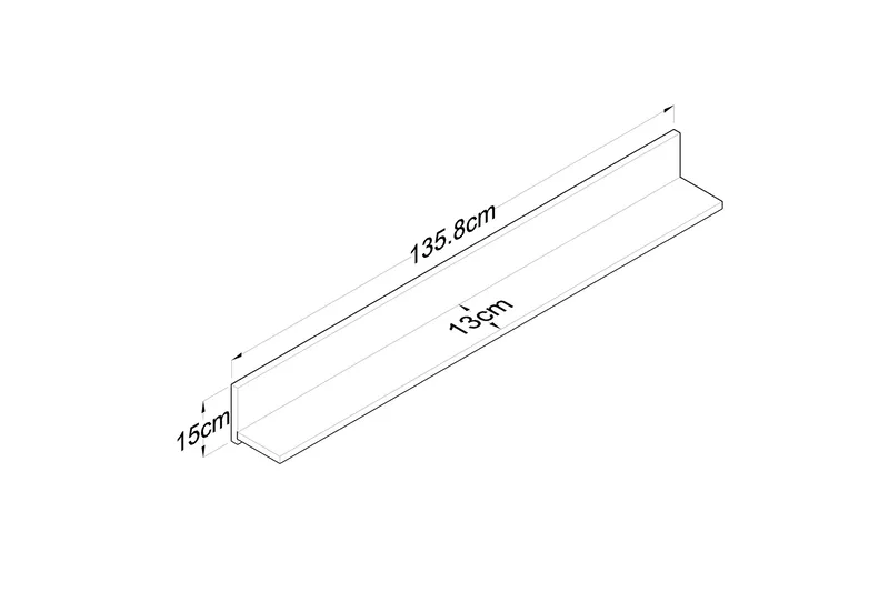 Coliandien Vegghylle 13x136 cm - Valnøtt - Oppbevaring - Hyller - Vegghylle