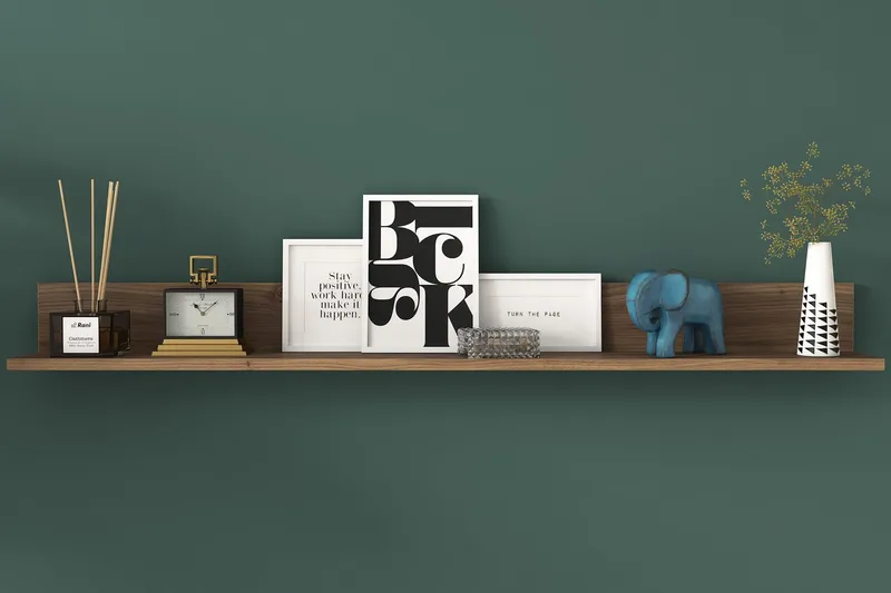 Coliandien Vegghylle 13x136 cm - Valnøtt - Oppbevaring - Hyller - Vegghylle