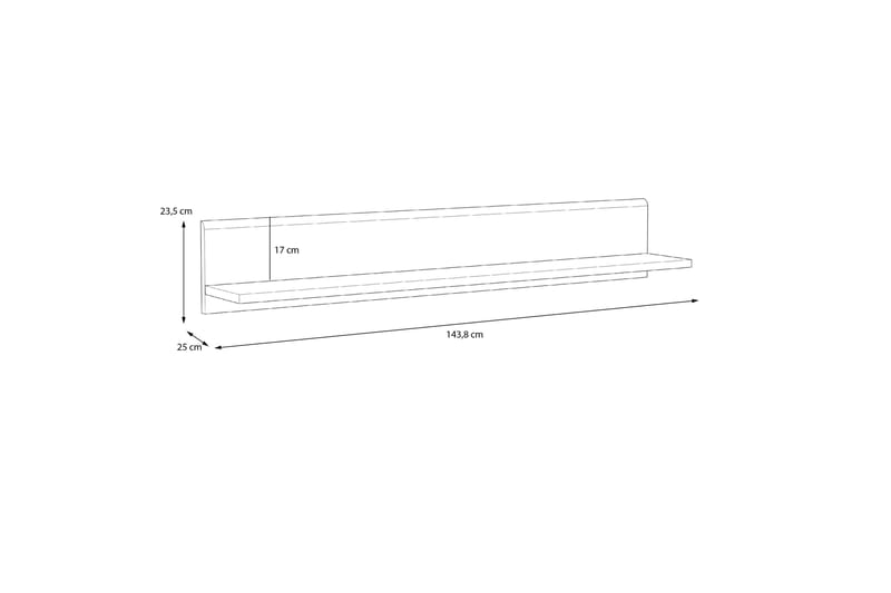 Corlius Vegghylle 25x144 cm - Beige/Brun - Oppbevaring - Hyller - Vegghylle