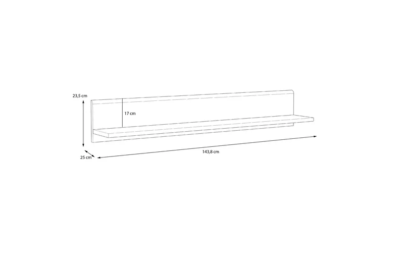 Corlius Vegghylle 25x144 cm - Beige/Brun - Oppbevaring - Hyller - Vegghylle
