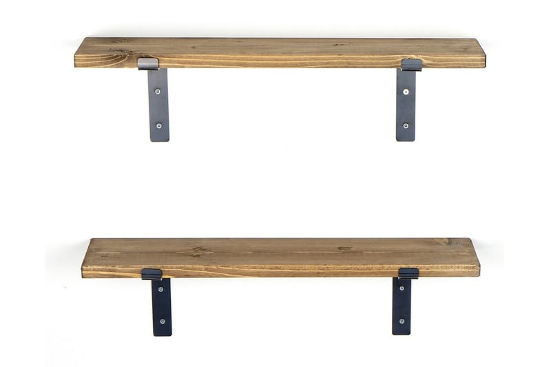 Crysler Vegghylle 60 cm - Svart / Valnøtt - Oppbevaring - Hyller - Vegghylle