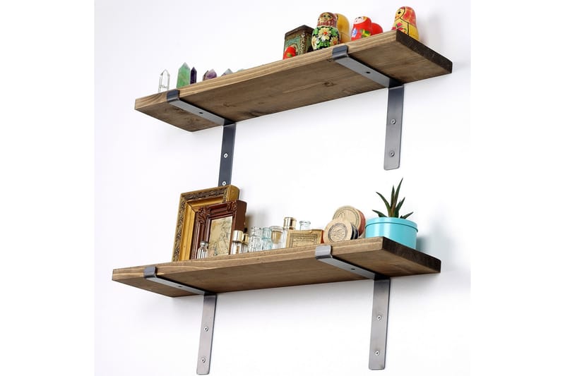 Crysler Vegghylle 60 cm - Svart / Valnøtt - Oppbevaring - Hyller - Vegghylle