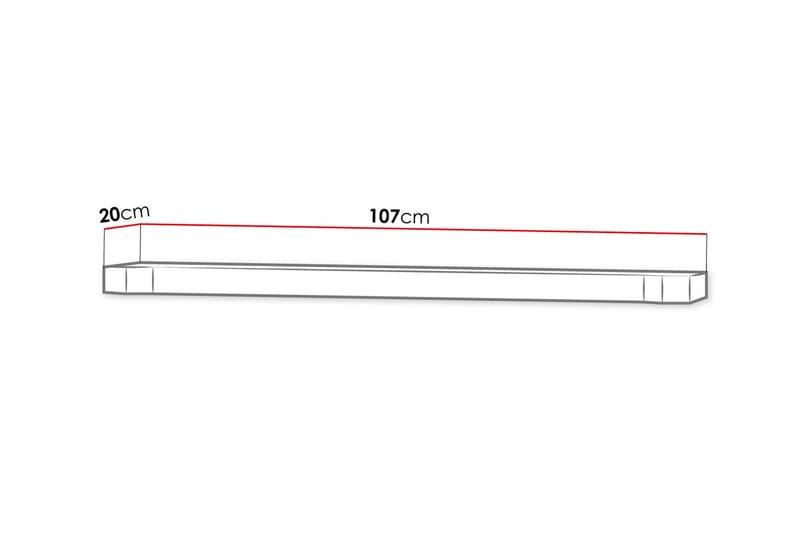 Dallas Hylle 107x4,8x20 cm - Oppbevaring - Hyller - Vegghylle