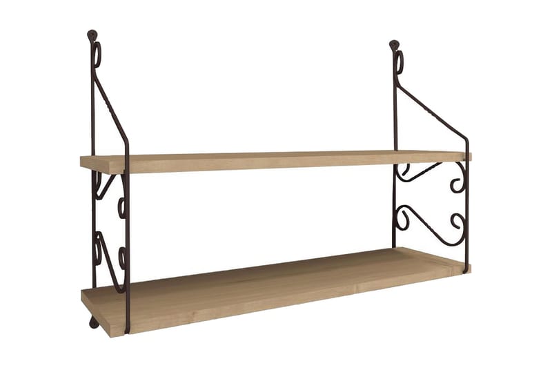 Decormet Vegghylle 2 Hyller, Mørkebrun