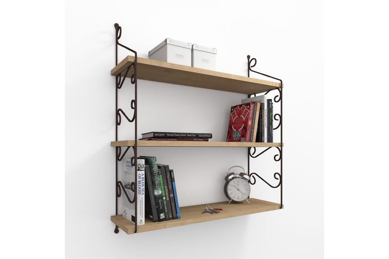 Decormet Vegghylle 3 Hyller - Brun - Oppbevaring - Hyller - Vegghylle