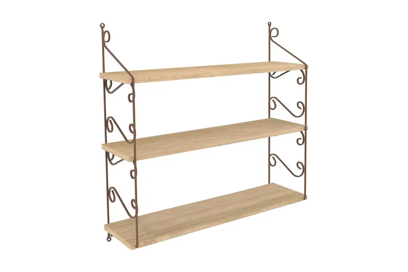 Decormet Vegghylle 3 Hyller - Brun - Oppbevaring - Hyller - Vegghylle