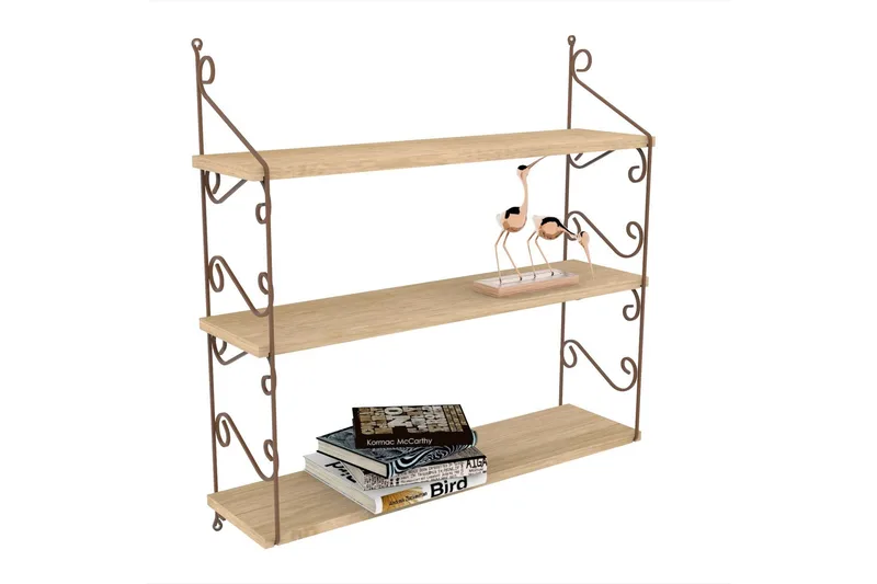 Decormet Vegghylle 3 Hyller - Brun - Oppbevaring - Hyller - Vegghylle