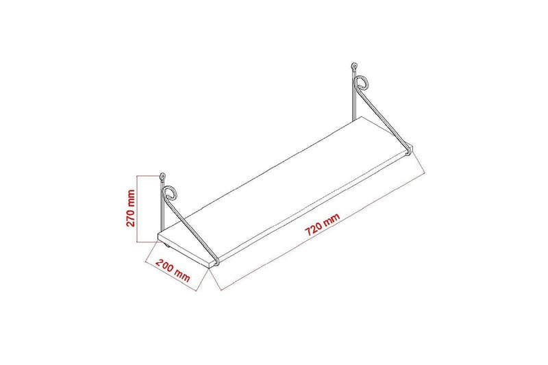 Decormet Vegghylle - Hvit/Svart - Oppbevaring - Hyller - Vegghylle