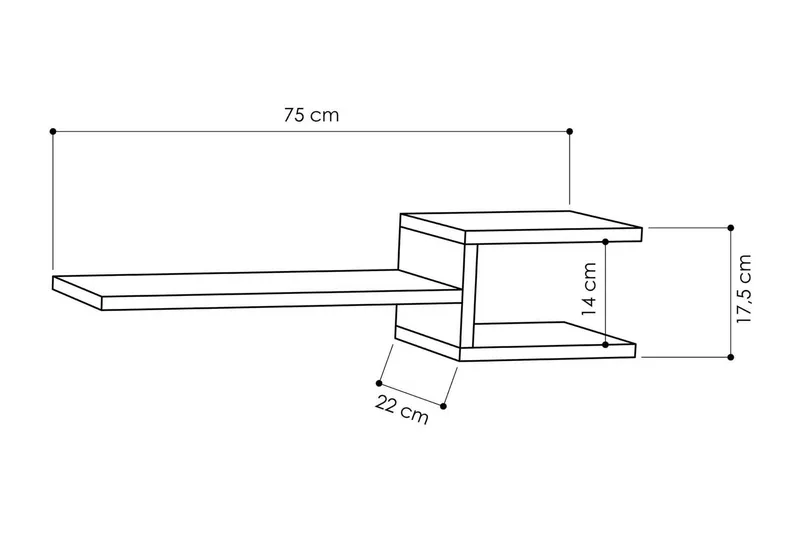 Decorta Vegghylle - Hvit - Oppbevaring - Hyller - Vegghylle