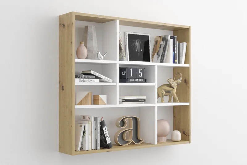 Delphie Vegghylle 90 cm - Brun/Hvit - Oppbevaring - Hyller - Vegghylle