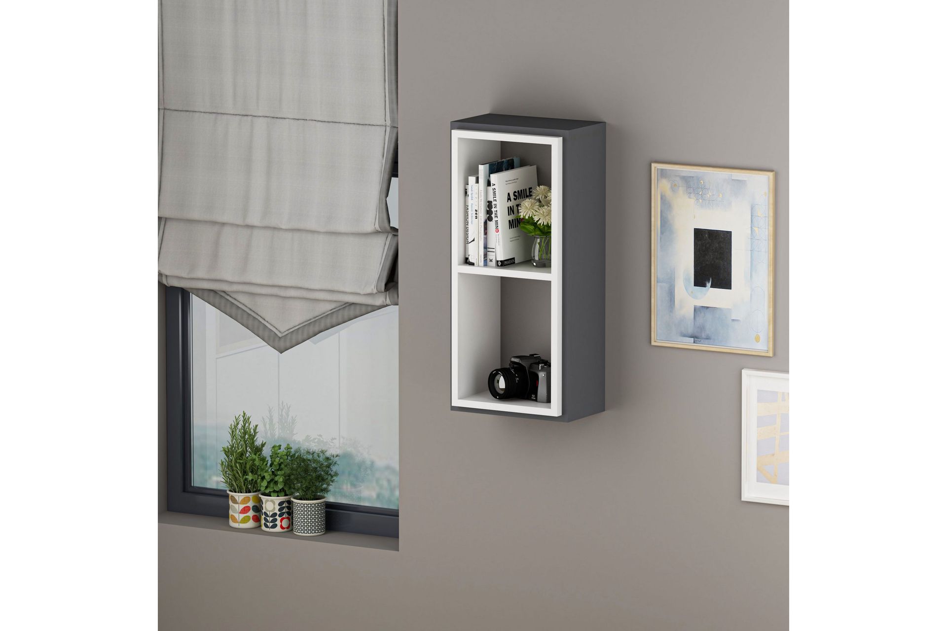 Desgrar Vegghylle 35x72 cm - Antrasitt - Oppbevaring - Hyller - Vegghylle
