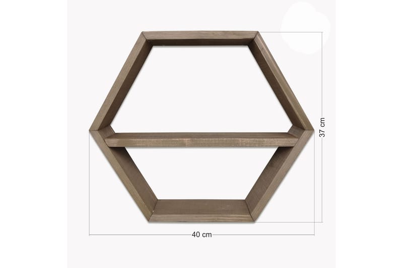 Desgrar Vegghylle 40x37 cm - Brun - Oppbevaring - Hyller - Vegghylle