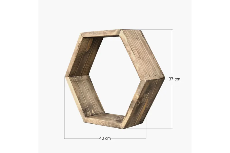 Desgrar Vegghylle 40x37 cm - Brun - Oppbevaring - Hyller - Vegghylle