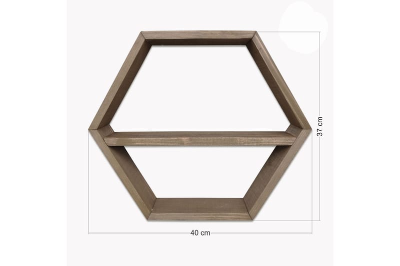 Desgrar Vegghylle 40x37 cm - Brun - Oppbevaring - Hyller - Vegghylle