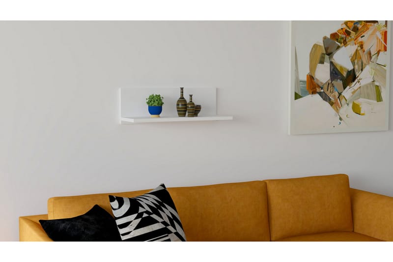 Desgrar Vegghylle 60x19,6 cm - Hvit - Oppbevaring - Hyller - Vegghylle