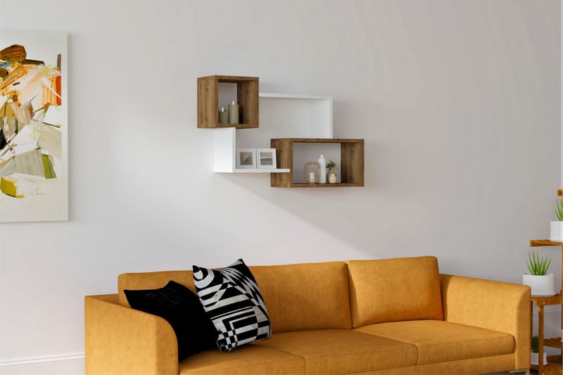 Desgrar Vegghylle 90,6x51 cm - Hvit - Oppbevaring - Hyller - Vegghylle