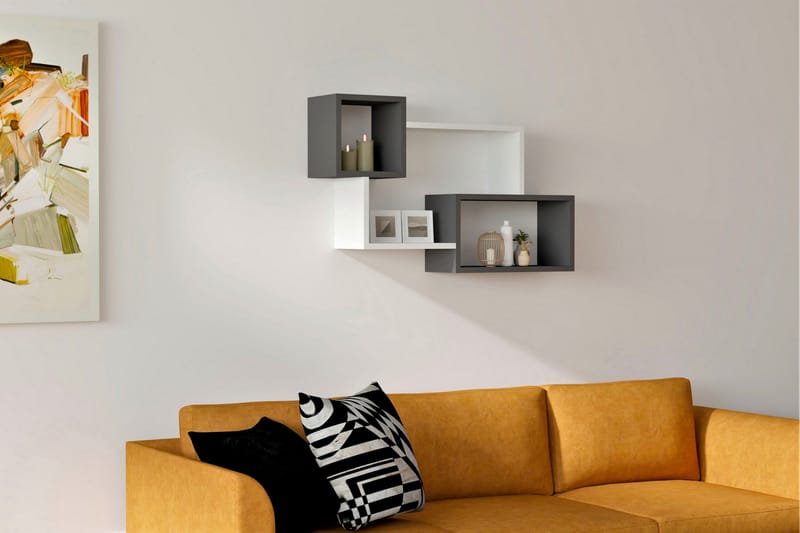 Desgrar Vegghylle 90,6x51 cm - Hvit - Oppbevaring - Hyller - Vegghylle