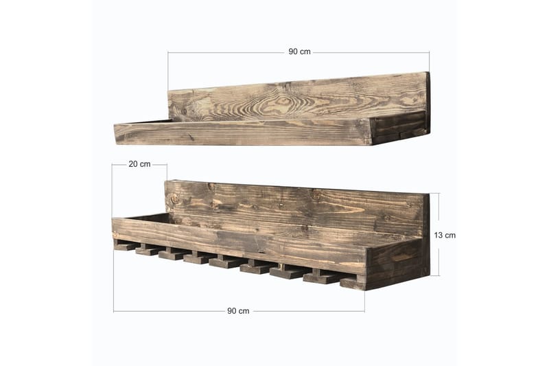 Desgrar Vegghylle 90x13 cm - Brun - Oppbevaring - Hyller - Vegghylle