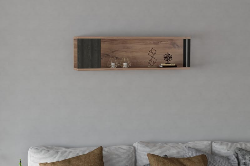 Devran Vegghylle 20x100 cm - Natur / Antrasitt - Oppbevaring - Hyller - Vegghylle