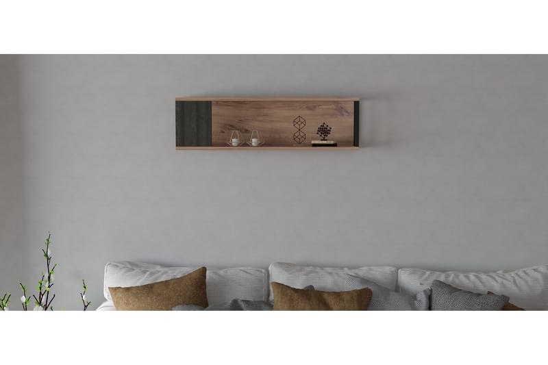 Devran Vegghylle 20x100 cm - Natur / Antrasitt - Oppbevaring - Hyller - Vegghylle