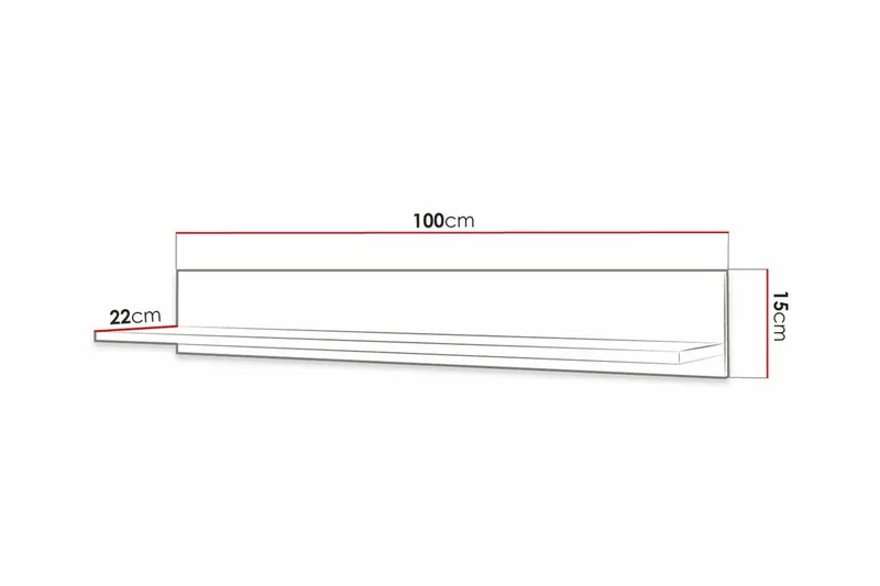 Dunvegan Vägghylla 100x22 cm Black - Oppbevaring - Hyller - Vegghylle