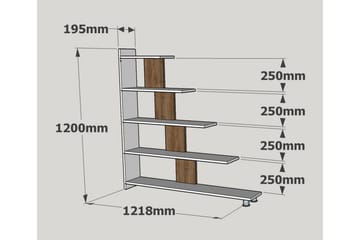 Elegancia Bokhylle 120 cm i Mørkt Tre - Hvit|Brun - Oppbevaring - Hyller - Bokhylle