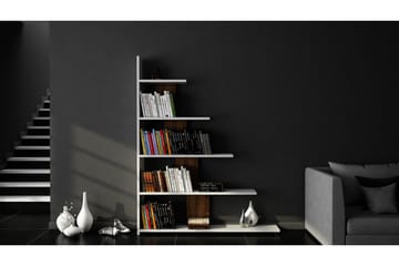 Elegancia Bokhylle 120 cm i Mørkt Tre - Hvit|Brun - Oppbevaring - Hyller - Bokhylle