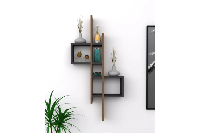 Estetal Vegghylle 54x20 cm 8 Hyller - Oppbevaring - Hyller - Vegghylle