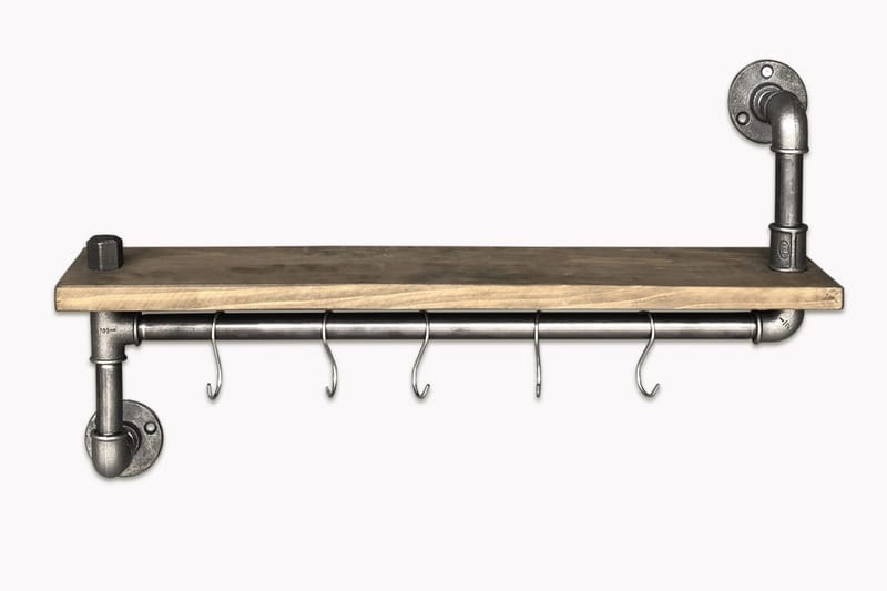 Evila Kjøkkenhylle Rør/Tre - Oppbevaring - Klesoppbevaring - Stumtjener - Klesstativ