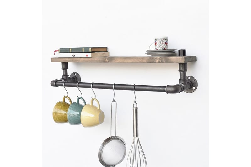 Evila Kjøkkenhylle Rør/Tre - Oppbevaring - Klesoppbevaring - Stumtjener - Klesstativ