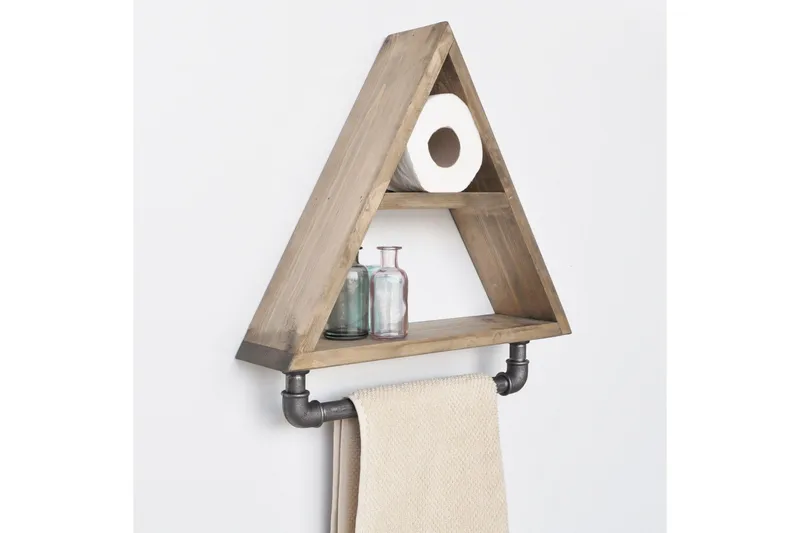 Evila Oppbevaringshylle Rør/Tre - Oppbevaring - Hyller - Vegghylle